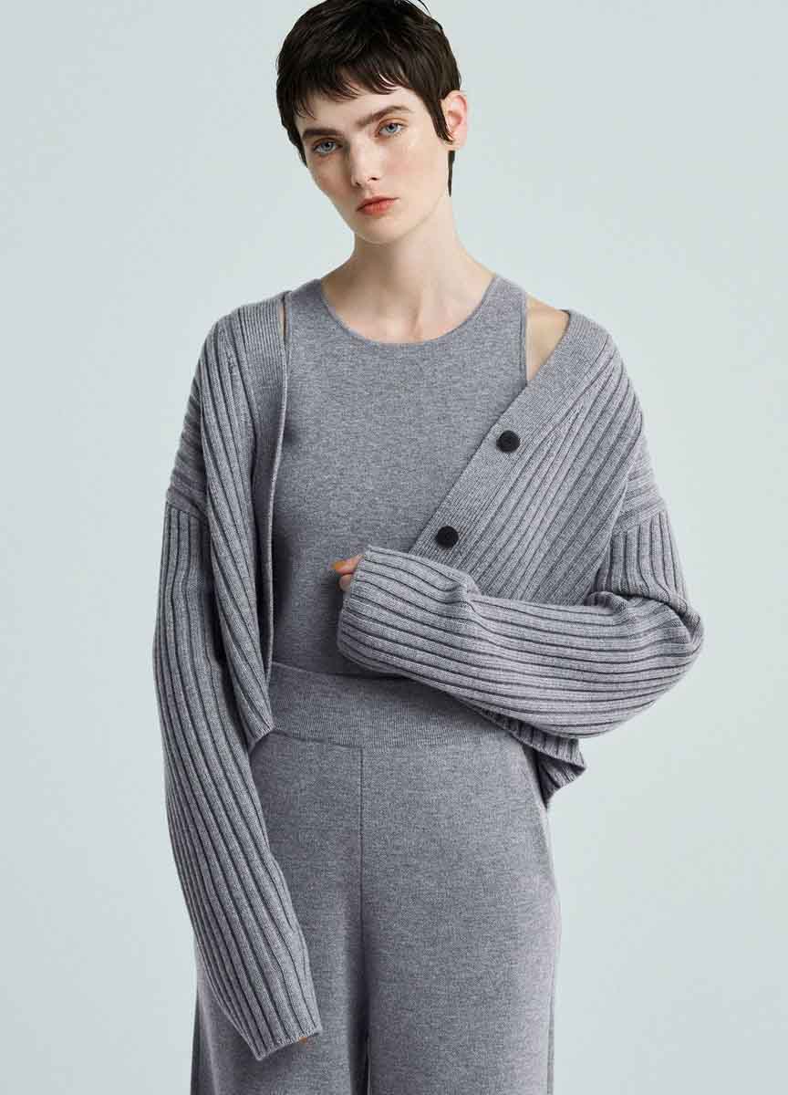 美麗諾羊毛針織開襟衫